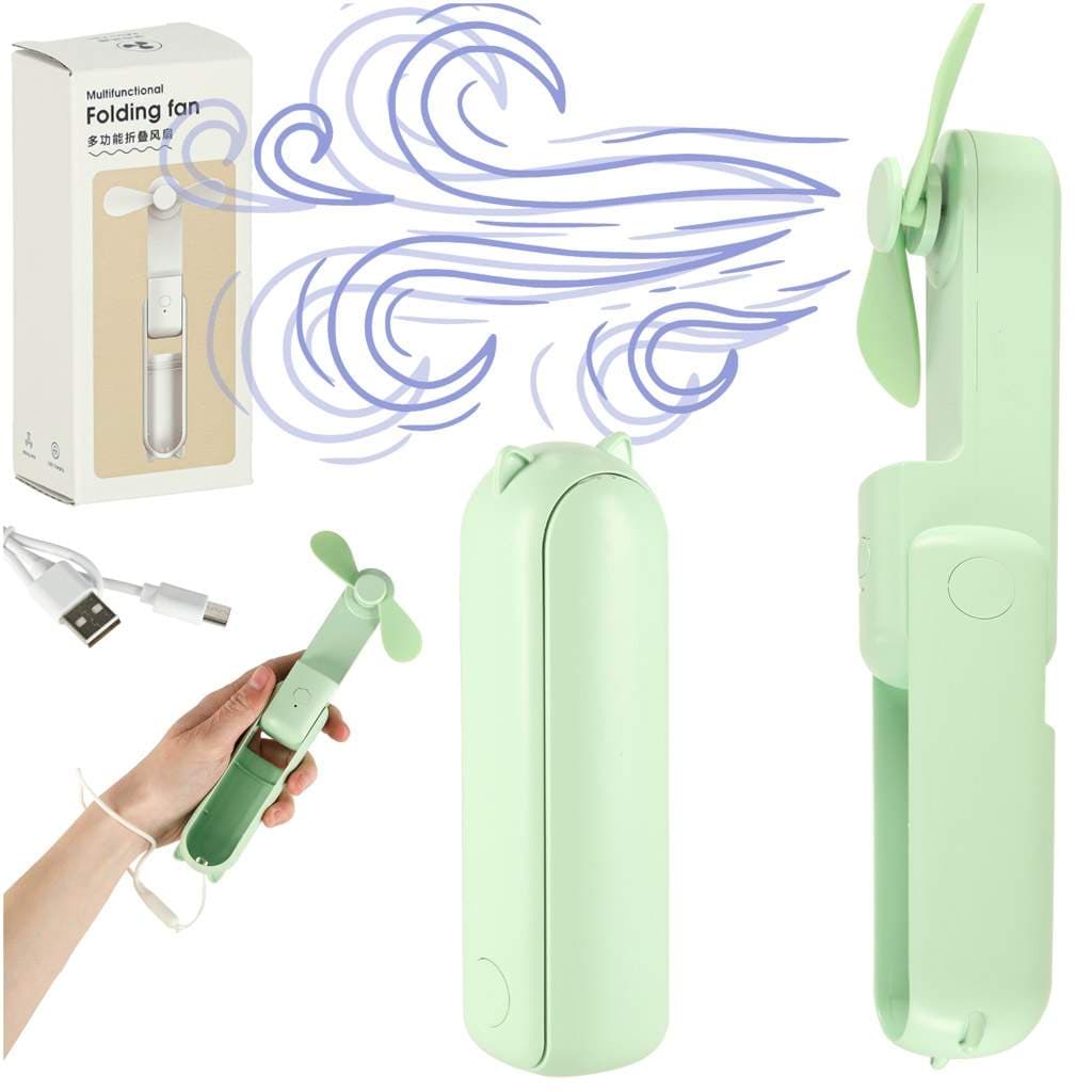 Mini håndvifte sammenleggbar USB grønn