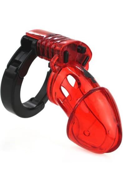 Adjustable Cock Cuff Chastity Device Red