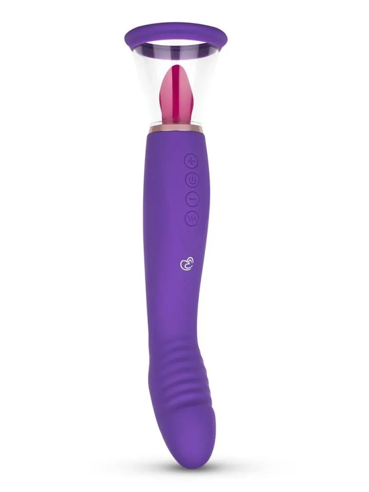 Pleasure Pump With G-Spot Vibrator Purple